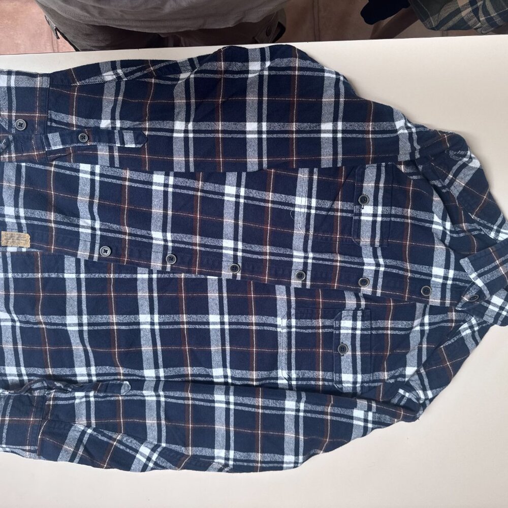 Blue and White Flannel Jacket